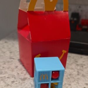 McDonald's Blue and Red Toy with Happy Meal Box